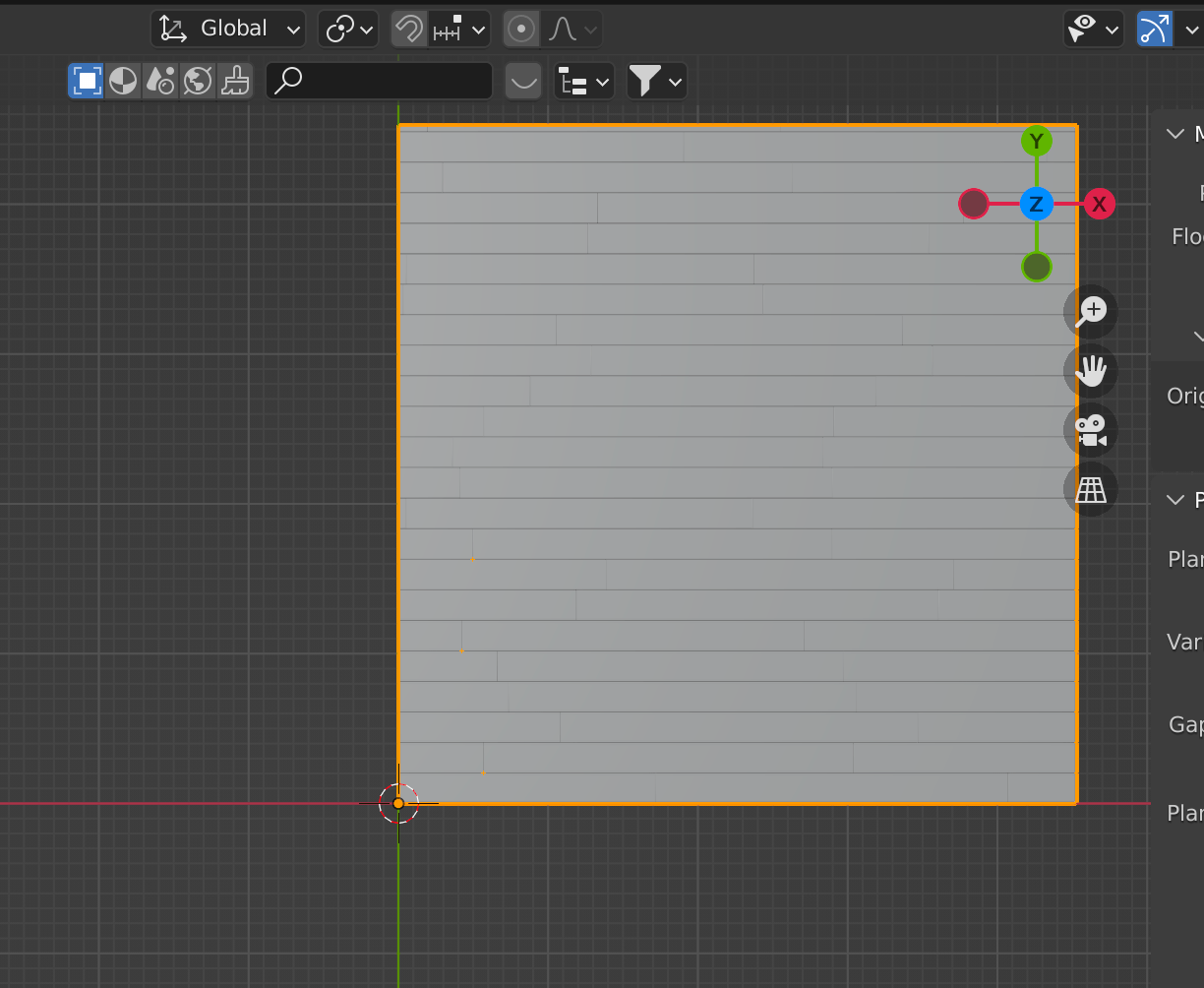 Othographic view of the flooring plane after selecting the convert button