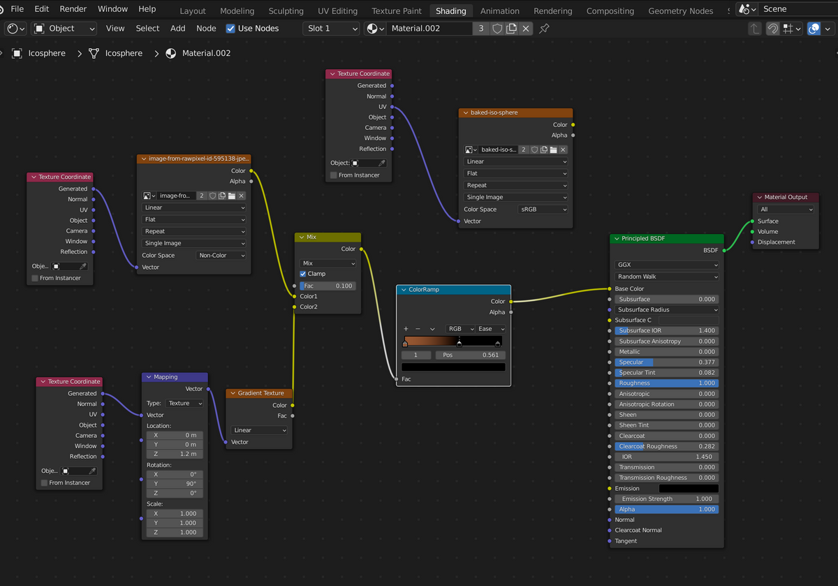 Height Dependant Node Based Shader Baked to a Textures for GLTF models