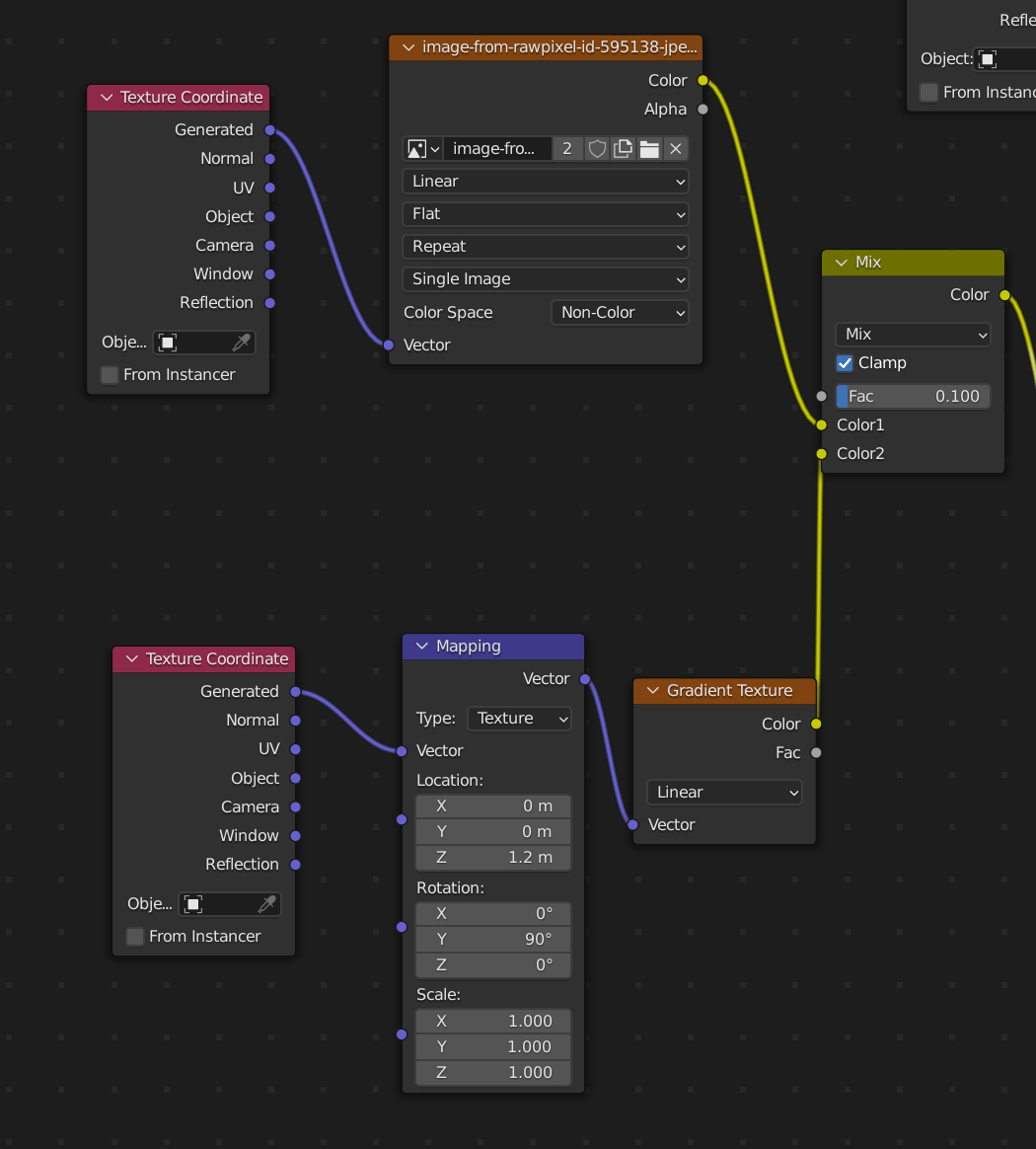 Colour Ramp texture in blender node Graph