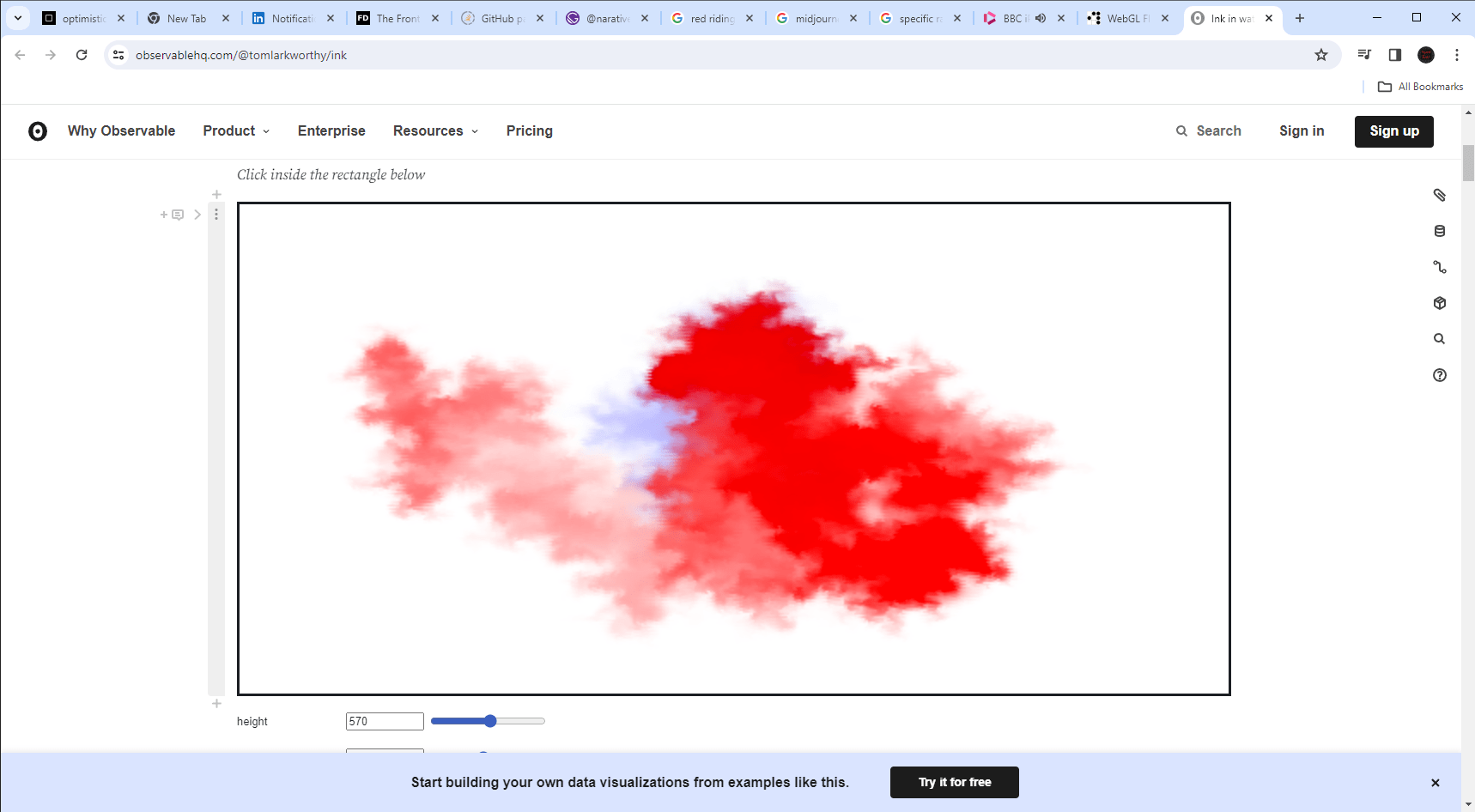 Ink like effect on observable