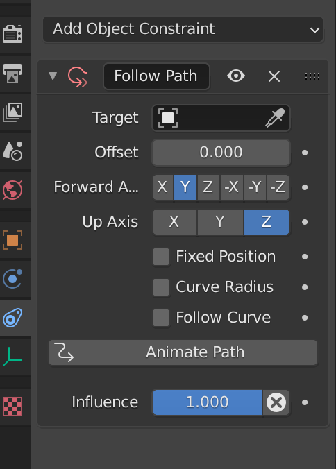 Constraints tab Blender