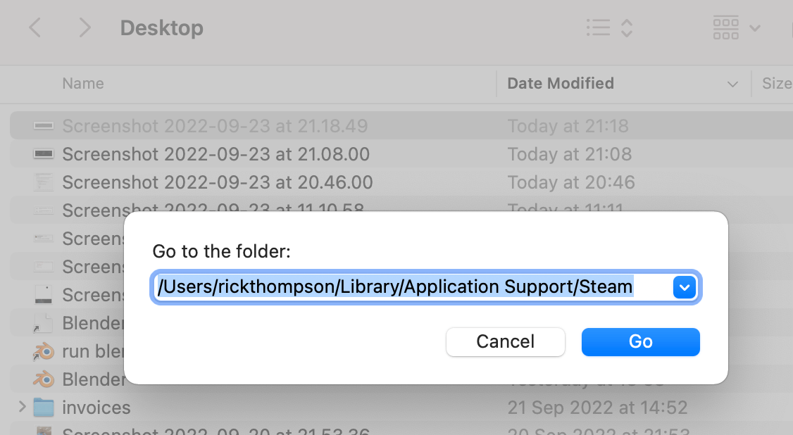Go to folder with path we just got from blender addon preference screen for GLTF2 addon